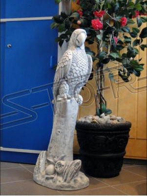 Garten Dekoration Papagei Terrasse Stein Figuren Figur Deko Statue