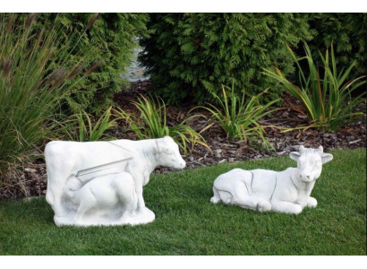 Garten Kuh Dekoration Stein Figur Terrasse Deko Statue Skulptur