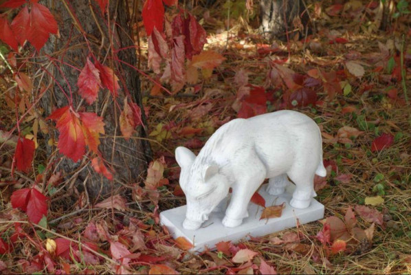 Garten Dekoration Wildschwein Terrasse Stein Figuren Figur Deko
