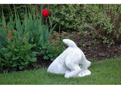 Garten Dekoration Hund Terrasse Stein Weiß Figuren Dekorative Statue Figur