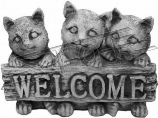Schild Welcome Katzen Katze Willkommens Schilder Garten Figur