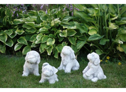 Garten Weiß Dekoration Hund Terrasse Stein Figuren Dekorative Statue Figur
