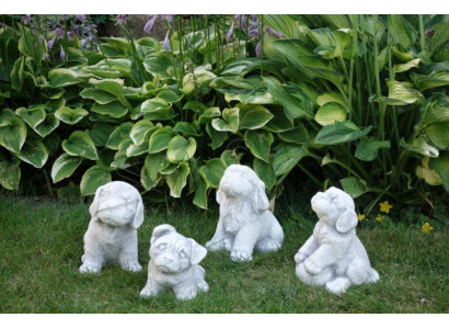 Garten Weiß Dekoration Hund Terrasse Stein Figur Figuren Dekorative Statue