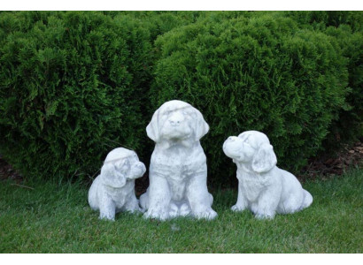 Garten Dekoration Hund Terrasse Stein Figur Weiß Figuren Dekorative Statue