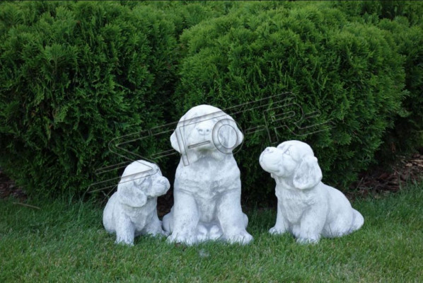 Garten Dekoration Hund Terrasse Stein Weiß Figur Figuren Dekorative Statue