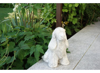 Garten Dekoration Weiß Hund Terrasse Stein Figur Figuren Dekorative Statue