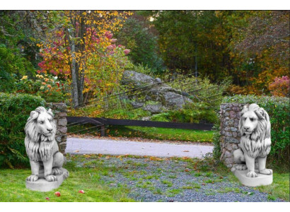 Löwe Gartenfigur Terrassen Garten Skulptur Figuren Dekor Skulpturen Statuen