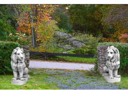 Löwe Gartenfigur Terrassen Garten Skulptur Dekor Figuren Skulpturen Statuen