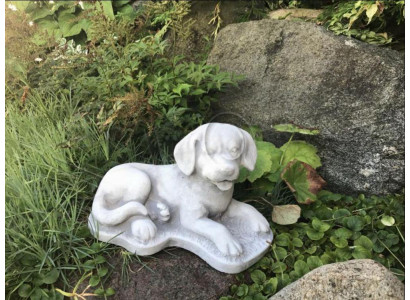Garten Dekoration Hund Stein Terrasse Figur Figuren Dekorative Statue Weiß