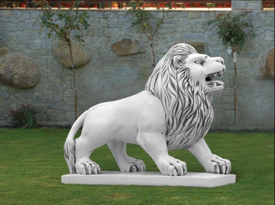 Löwe Dekorative Gartenfigur Terrassen Garten Figuren Skulptur Skulpturen