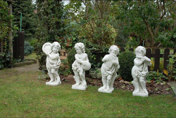 Junge 70cm Figur Statue Figuren Skulptur Statuen Weiß Garten Dekoration