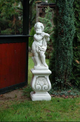 Junge 70cm Figur Statue Figuren Skulptur Weiß Statuen Garten Dekoration
