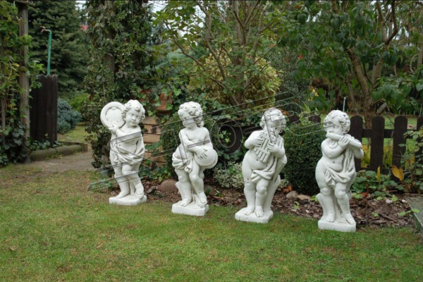 Junge 70cm Figur Statue Figuren Skulptur Weiß Statuen Garten Dekoration