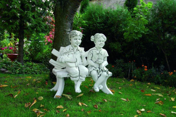 Junge Sitzende Figur Statue Figuren Dekorative Skulptur Statuen Garten