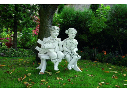 Junge Sitzende Figur Statue Figuren Dekorative Skulptur Statuen Garten
