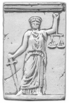 Wandrelief Relief Wandbild Bild Bilder Justizia Dekor Gerechtigkeit Gemälde
