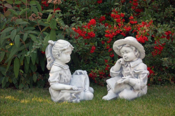Mädchen Sitzende Figur Statue Dekorative Figuren Skulptur Statuen Garten