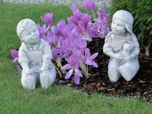 Junge Bub 34cm Figur Statue Figuren Skulptur Statuen Garten
