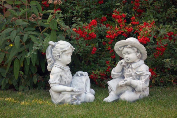 Junge 44cm Figur Statue Figuren Skulptur Statuen Garten