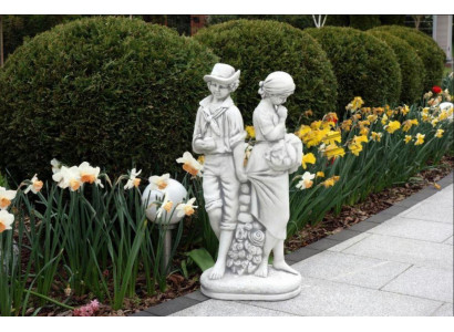 Paar 43cm Skulptur Design Figur Statue Garten Figuren Statuen