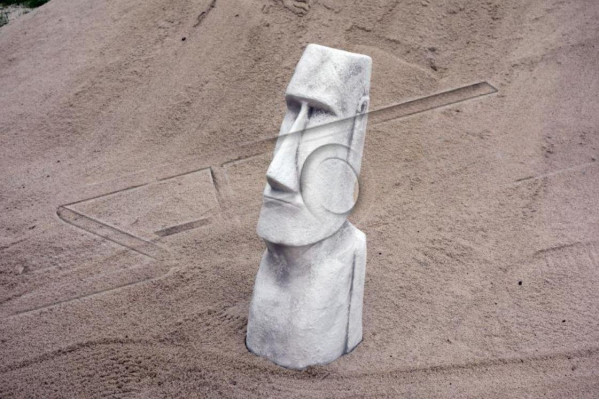 Moai Statue Skulptur Figur Designer Garten Terrasen Deko Skulpturen