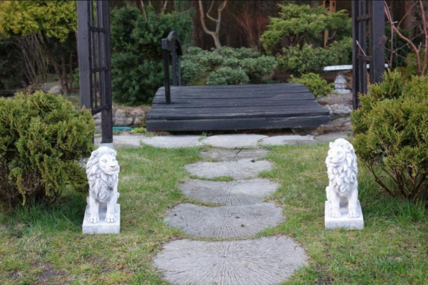 Löwe Gartenfigur Terrassen Garten Dekor Skulptur Figuren Skulpturen Statuen