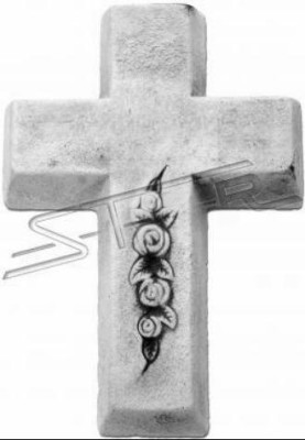 Grabengel Kreuz Klassisch Grab Deko Grabschmuck Stein Dekoration Statue