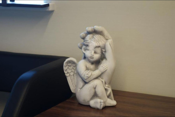 Grabengel Kreuz Grab Deko Grabschmuck Dekoration Klassisch Stein Statue