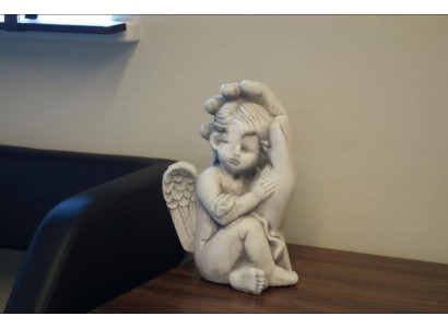 Grabengel Kreuz Grab Deko Grabschmuck Dekoration Klassisch Stein Statue
