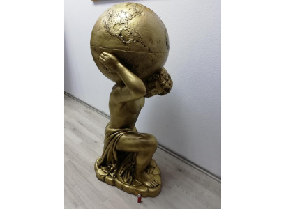 Antik Stil Klassischer Globus Atlas Minibar Bar Wein Regal Statue Skulptur Deko