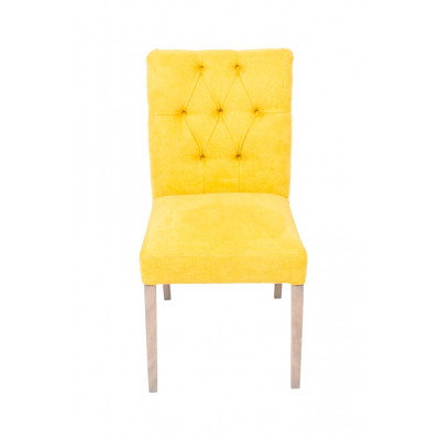 Moderne Designer Chesterfield Stühle Gelber Stuhl-Set Stilvolle Polsterstühle x10 tlg. 