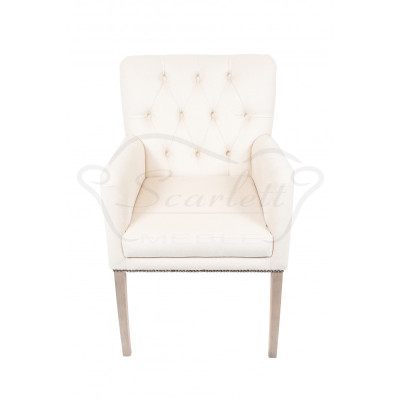 Weiße Chesterfield Sitz-Garnitur Esszimmer Gruppe Stühle x4 Sessel Lehnstühle