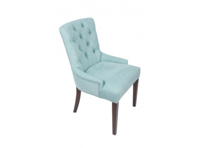 Hellblauer 4-er Sessel-Set Designer Chesterfield Sitzer Polsterstühle