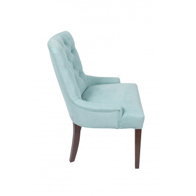 Hellblauer 4-er Sessel-Set Designer Chesterfield Sitzer Polsterstühle