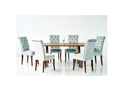 Design Esszimmer Tisch 4 Chesterfield Lehnstühle Esszimmer 5tlg. Garnitur