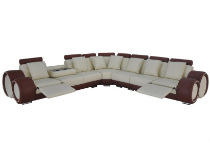 Design Leder Polster Sitz Zimmer Eck Wohn Sofa +USB Designer Garnitur Sofas Neu