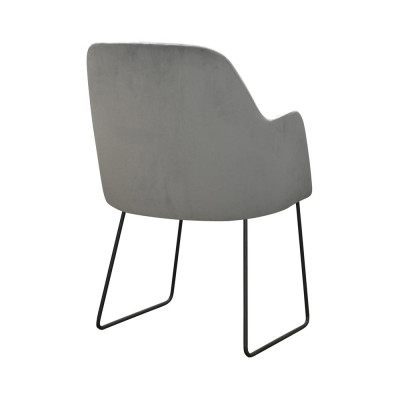 Moderne Lehnstühle Gruppe 6 Stühle Set Grau Polster Armlehne Design