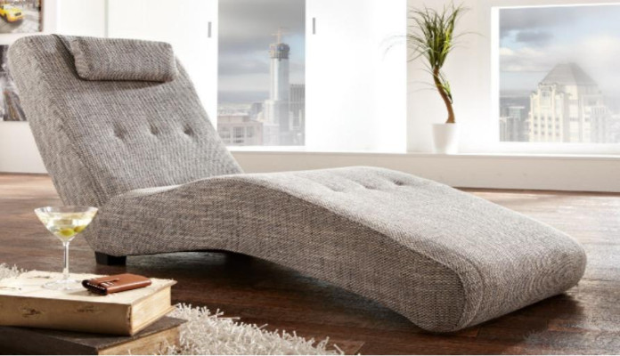 Chaiselongue Relaxliege Loungesofa Chesterfield Couch Sofa Liege Textil