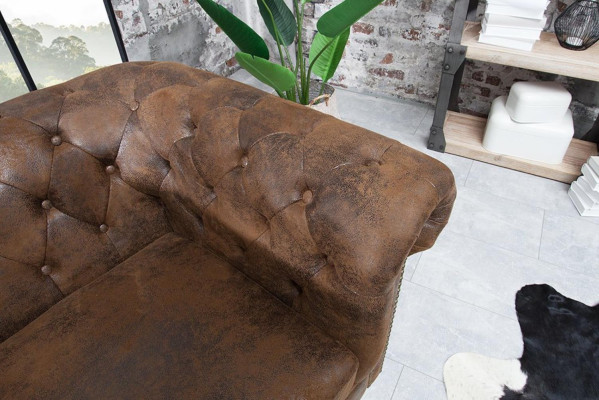 Chesterfield Sessel Fernseh Couch 1 Sitzer Sofa Textil Stoff Couchen Polster