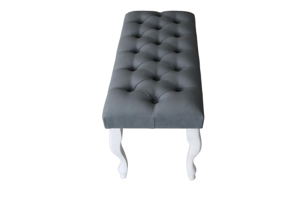Chesterfield Sitz Polster Bank Polster Sitz Bank Textil Stoff Holz Stil Hocker
