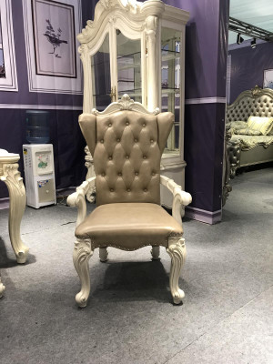 Stuhl Thron Sessel Holz Set Esszimmer Designer Antik Stil Rokoko Barock