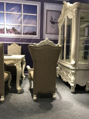 Stuhl Thron Sessel Holz Set Esszimmer Designer Antik Stil Rokoko Barock