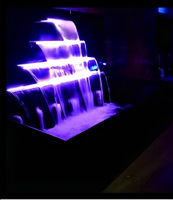 Wasserfall Brunnen Pool Edelstahl Wasserspiele Schwimmbecken Dekoration Anlage