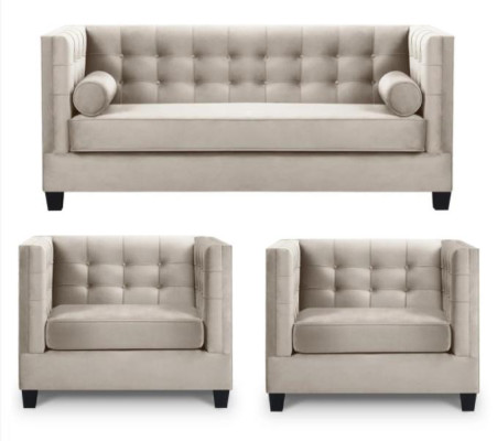 Schlafsofa Taupe Sessel Kreative Möbel Textil Stoff Neu Wohnzimmer Sofa
