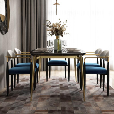 Esszimmer Gruppe Komplett Set Garnitur 7tlg Tisch Tische Luxus Holz Möbel Neu