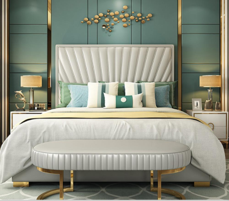 Bett Polster Design Luxus Doppel Hotel Betten Schlaf Zimmer 180x200cm