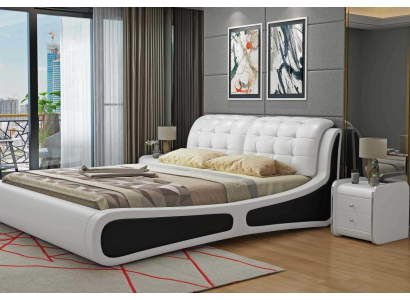 Bett Polster Design Luxus Doppel Betten Weiß 180x200cm Schlaf Zimmer Leder