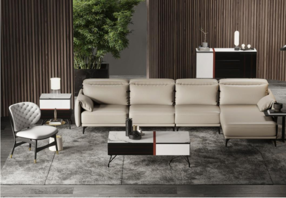 Designer Ledersofa Ecksofa Polster Eck Couch Sitz Eck L Form Garnitur Sofa Neu