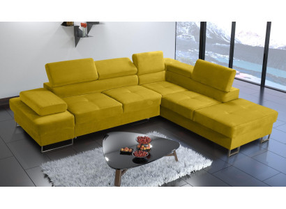 Ecksofa Polsterung Couch Textil Wohnzimmer L-Form Modern Gelb Design Sofas Neu