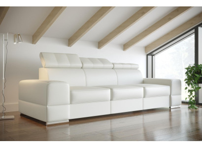 Design xxl Couchen Sofa 4 - Sitzer Couch Leder Polster Weiß Luxus Sofa Viersitz